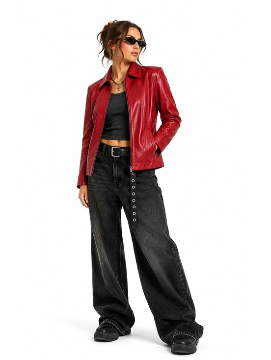 Wilsons Leather Jackets & Blazers - Wilsons Leather Cherry Red Genuine Leather Jacket L Removable Thinsulate Liner